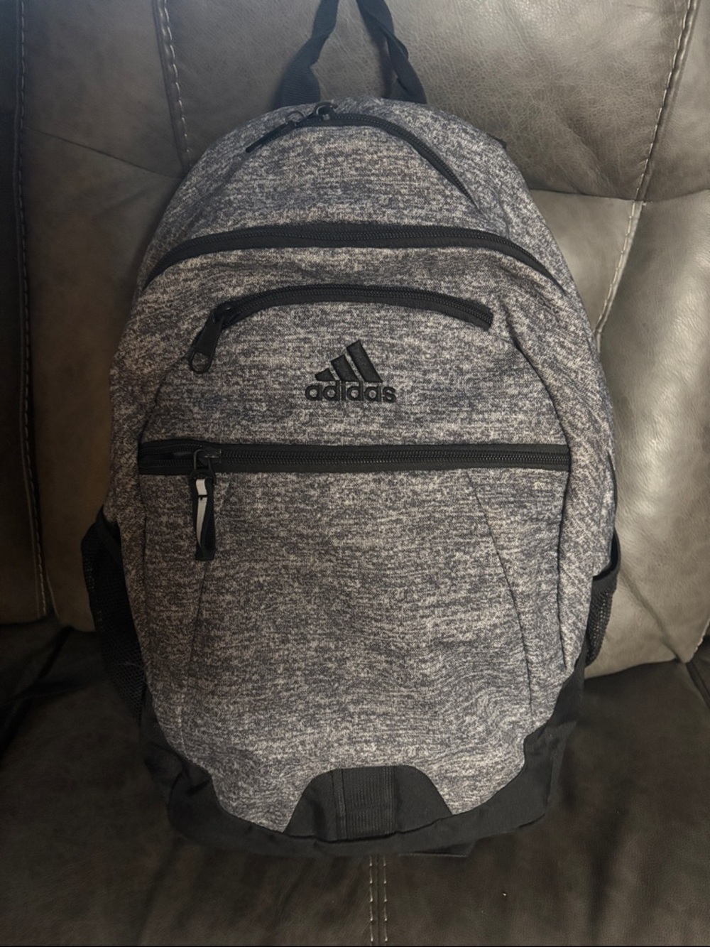 adidas Men's Heather Gray Backpack with Black Accents